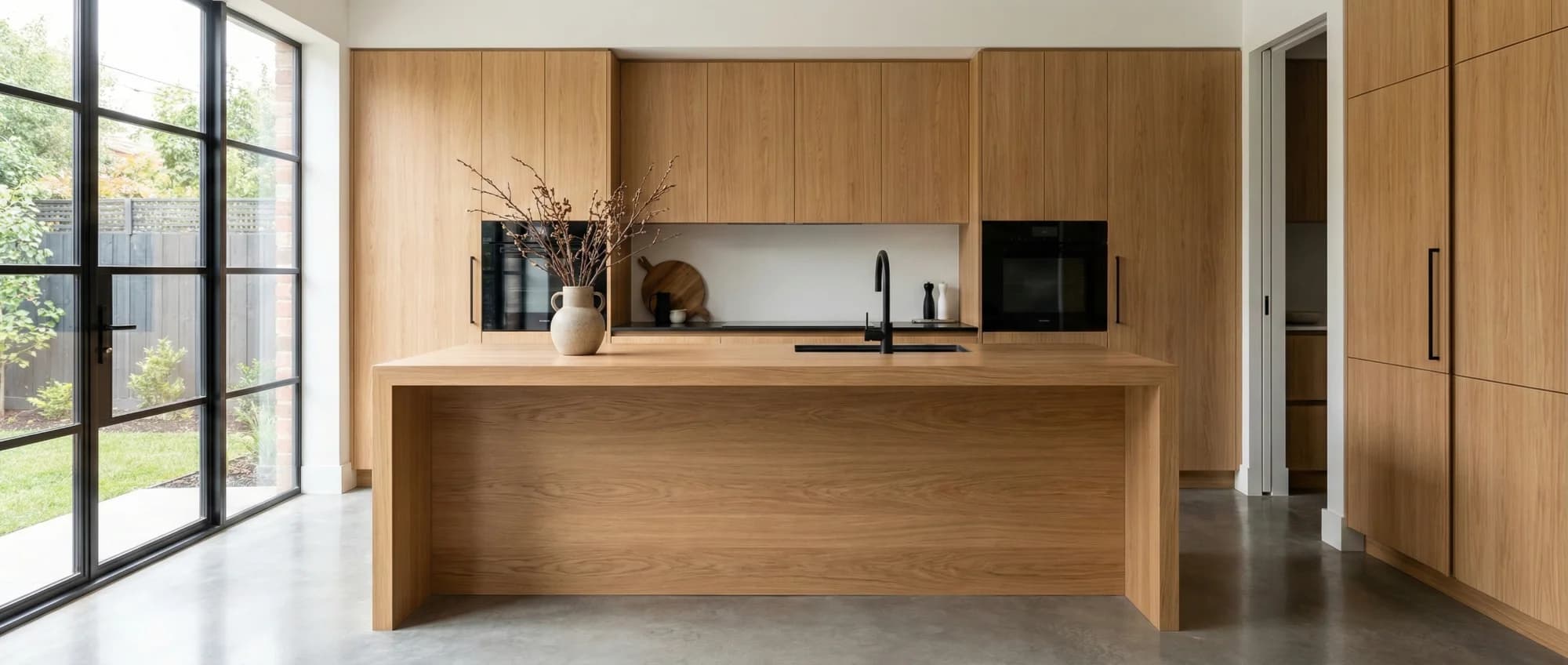 Wood kitchen wrap finishes